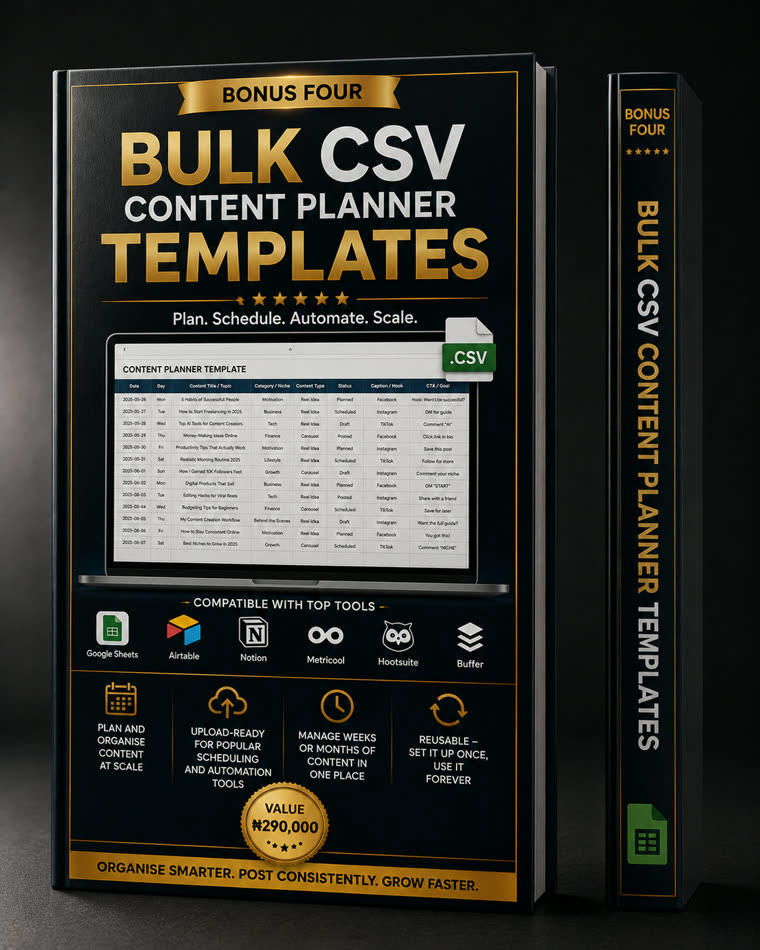 Bulk CSV content planner templates