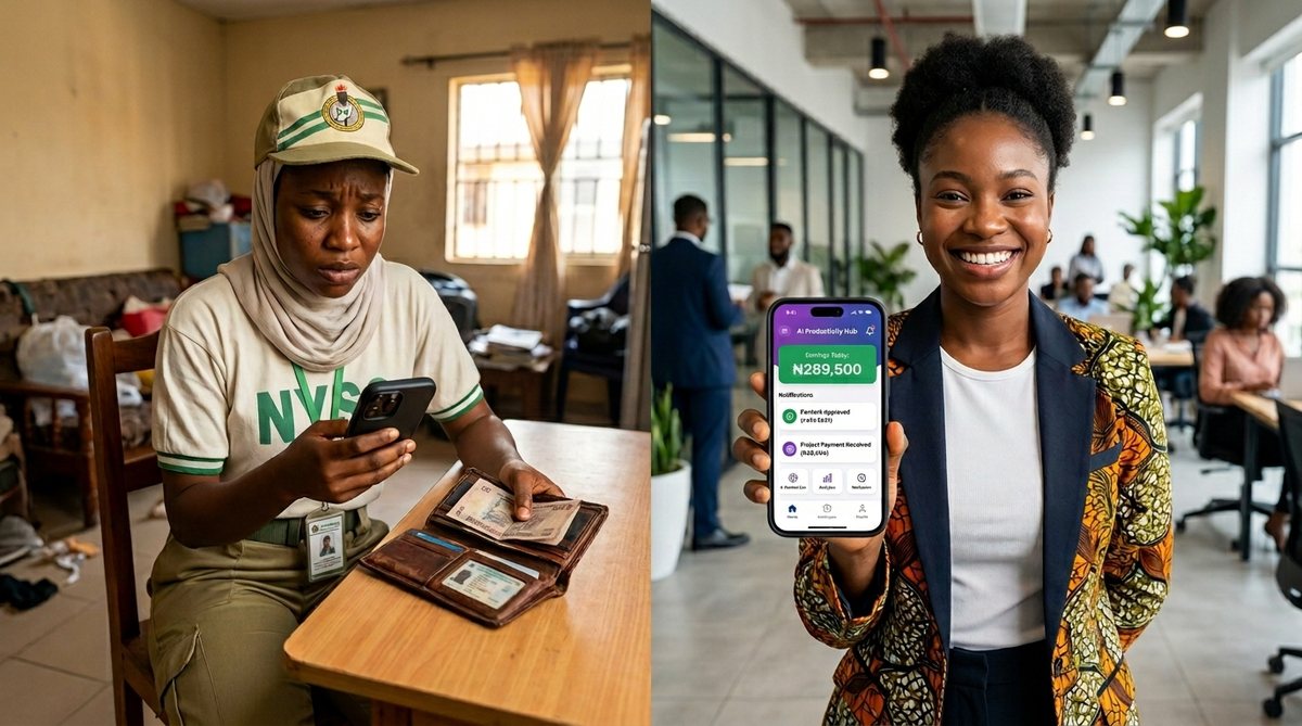 Chiamaka Okafor before and after: from counting her last naira notes to smiling with earnings on her phone